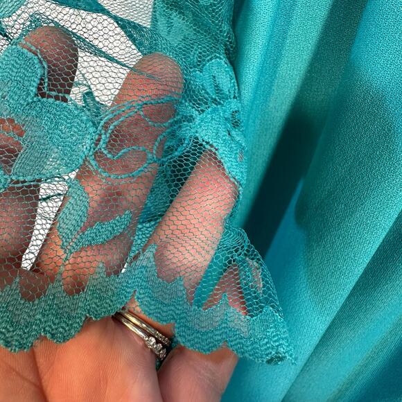 Handmade VTG Lace Dress SZ 10 Long Romantic Feminine Floral Cottagecore Fairy - Picture 8 of 16